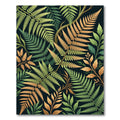 Lush Tropical Fern Golden Foliage Rug