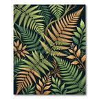 Lush Tropical Fern Golden Foliage Rug