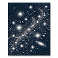 Shimmering Navy Blue Starry Galaxy Rug
