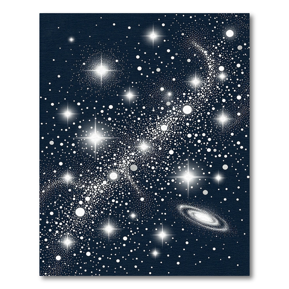 Shimmering Navy Blue Starry Galaxy Rug