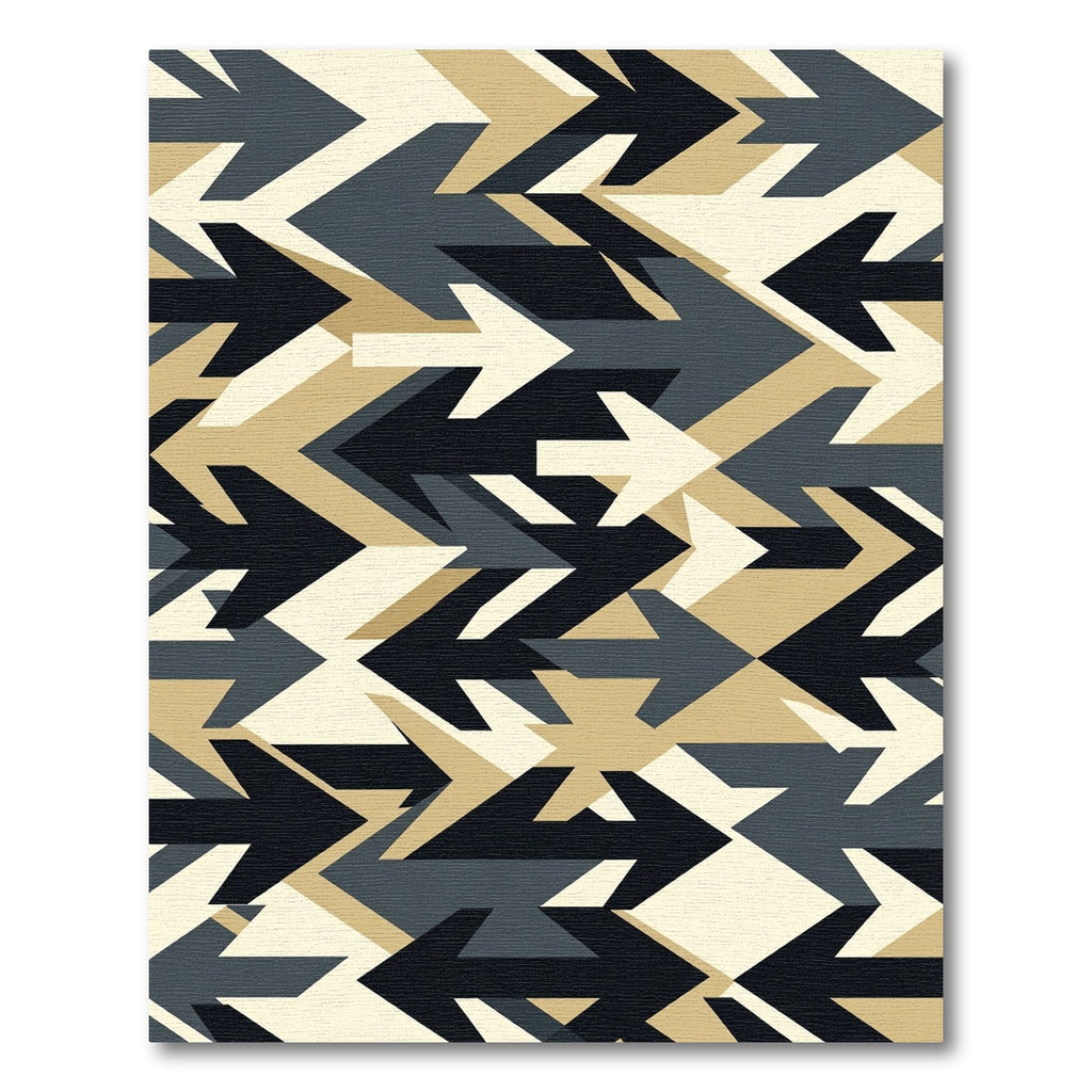 Geometric Arrow Flow Composition In Khaki Rug