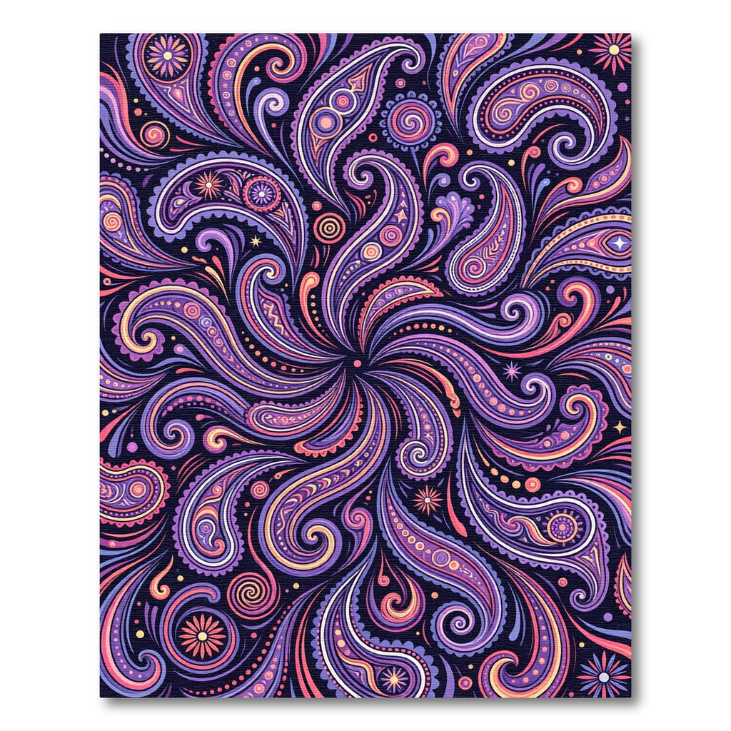 Vibrant Paisley Swirl Floral Art Rug