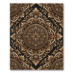 Elegant Gold Flourish Medallion Rug