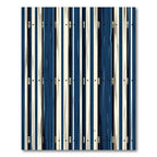 Modern Navy and Cream Vertical Plank Rug