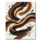 Earthy Brown Swirl Abstract Brushstroke Rug