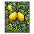 Vibrant Tropical Lemon Botanical Foliage Rug