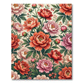 Vibrant Coral Pink Peony Garden Rug