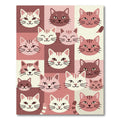 Cute Pink Cat Faces Grid Rug