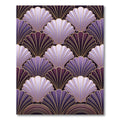 Art Deco Purple Gold Fan Shell Rug
