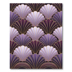 Art Deco Purple Gold Fan Shell Rug