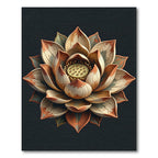 Antique Terracotta Lotus Blossom Mandala Rug