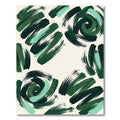 Emerald Forest Swirl Abstract Art Rug