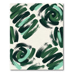 Emerald Forest Swirl Abstract Art Rug
