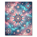 Celestial Pink and Teal Starburst Rug
