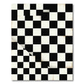 Classic Monochrome Checked Distressed Tile Rug