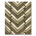 Golden Brown Wood Grain Chevron Rug