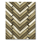 Golden Brown Wood Grain Chevron Rug