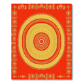 Golden Sunburst Mandala Red Rug