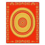 Golden Sunburst Mandala Red Rug