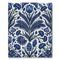 Rich Blue Floral Art Nouveau Rug