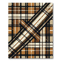 Rustic Tan and Black Plaid Diagonal Rug