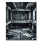Gritty Concrete Splatter Abstract Rug