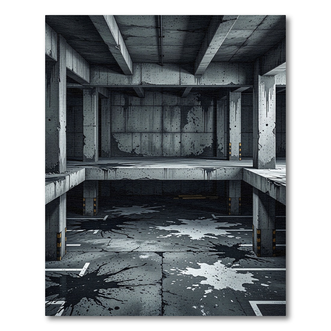Gritty Concrete Splatter Abstract Rug