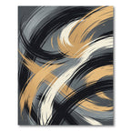 Modern Abstract Golden Swirl Rug