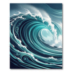 Dynamic Teal Ocean Wave Swirl Rug