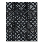 Modern Geometric Monochrome Art Deco Grid Rug