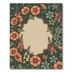 Coral Bloom Whimsical Border Rug