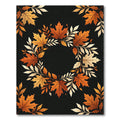 Autumn Maple Leaf Wreath Black Frame Rug