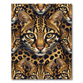 Golden Leopard Face Repeat Rug