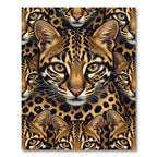 Golden Leopard Face Repeat Rug