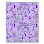 Purple Green Floral Vine Scroll Rug