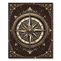 Antique Bronze Nautical Compass Rug