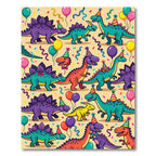 Whimsical Colorful Celebration Dinosaur Party Rug