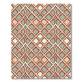 Mid Century Peach and Sage Geometric Grid Rug