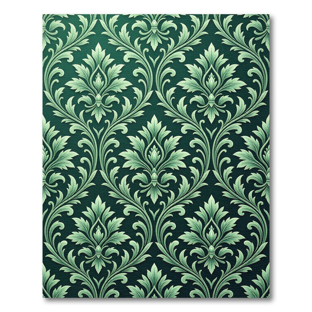 Emerald Green Classic Floral Medallion Rug
