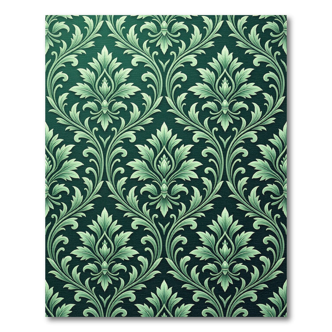 Emerald Green Classic Floral Medallion Rug