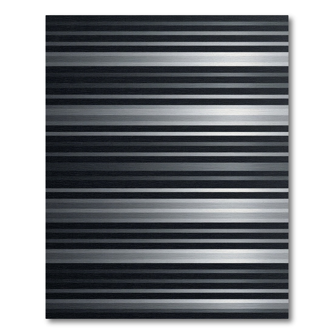 Minimalist Silver and Black Linear Striped Rug