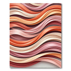 Coral Pink Swirling Ribbon Waves Rug