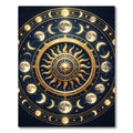 Celestial Gold and Navy Moon Phase Rug