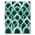 Geometric Mint Arched Teal Overlay Rug