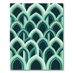 Geometric Mint Arched Teal Overlay Rug
