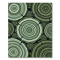 Sage Green Concentric Rings Wood Slices Rug