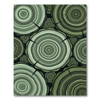 Sage Green Concentric Rings Wood Slices Rug
