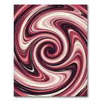Burgundy and Cream Swirling Vortex Rug