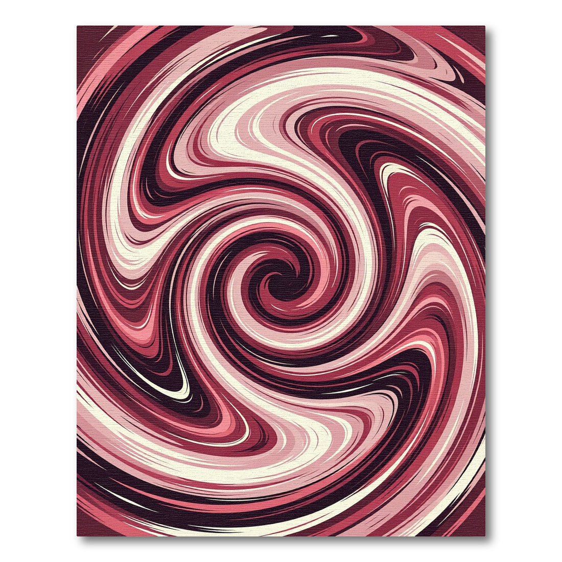 Burgundy and Cream Swirling Vortex Rug