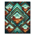Geometric Desert Mesa Scenic Diamond Rug